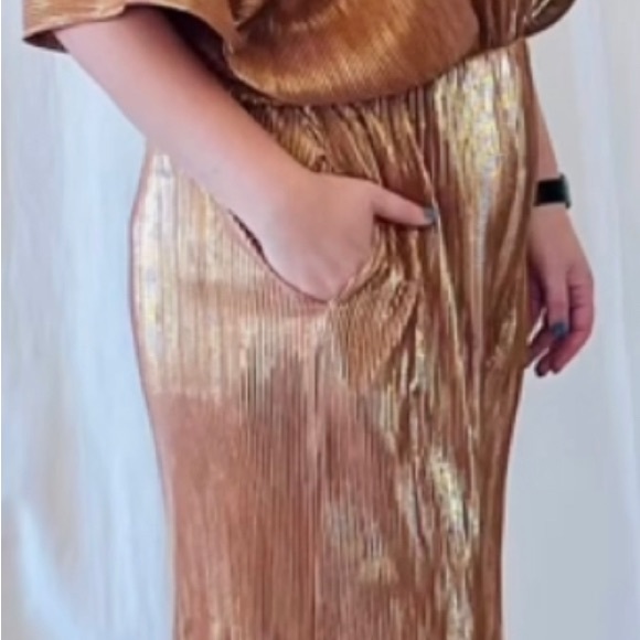 Gold, Metallic, Curvy Plus Size Jumpsuit, NWT 2XL and 3XL - Picture 7 of 7